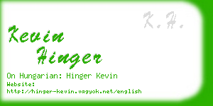 kevin hinger business card